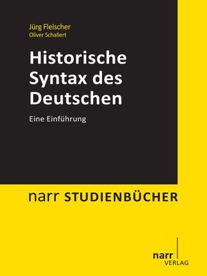 cover image of Historische Syntax des Deutschen